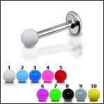 316l stainless steel labret with uv balls,body piercing jewelry,fashion jewelry,lip rings,labret pie