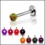 316l stainless steel labret with uv balls,body piercing jewelry,fashion jewelry,lip rings,labret pie