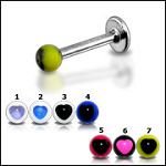 316l stainless steel labret with uv balls,body piercing jewelry,fashion jewelry,lip rings,labret pie