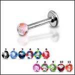 316l stainless steel labret with uv balls,body piercing jewelry,fashion jewelry,lip rings,labret pie