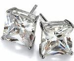 pricess cut,square cubic zircon stud earrings,grid square cubic zircon stud earrings,cz stud earring