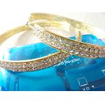 14k gold double line clear cz stone hoop earrings,fashion earrings,earrings,hoop,body piercing jewel