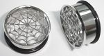 Spider web 316l stainless steel flesh tunnel, ear plugs Details