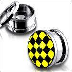 Anodized Externally thread logo picture 316l stainless steel screw on flesh tunnel,ear plugs,ear tap Details