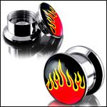 Anodized Internally thread logo picture 316l stainless steel screw on flesh tunnel,ear plugs,ear tap Details